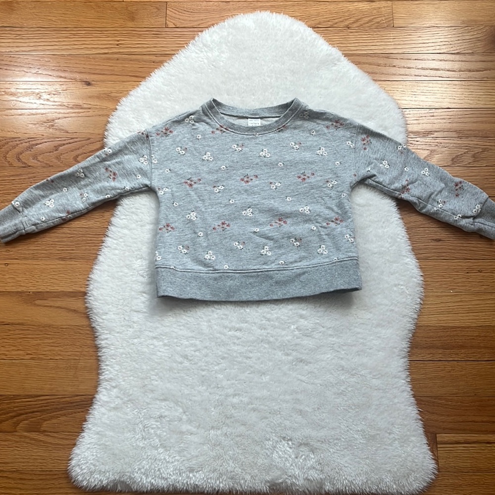 Carter’s gray Floral Print Sweatshirt Sz 6